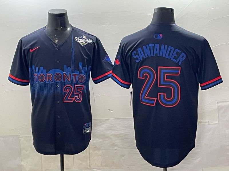 Men 2025 Nike Toronto Blue Jays #25 Santander black Game MLB Jersey 06